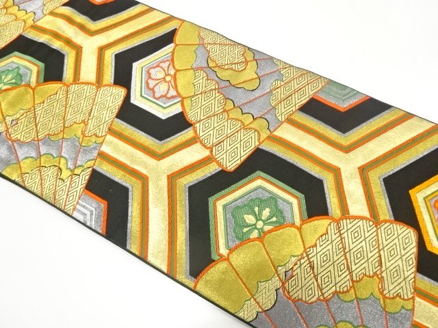 JAPANESE FUKURO OBI / WOVEN KIKKO WITH FLOWER